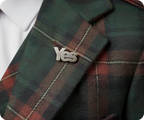 Yes Independence Scotland Pin Badge Silver