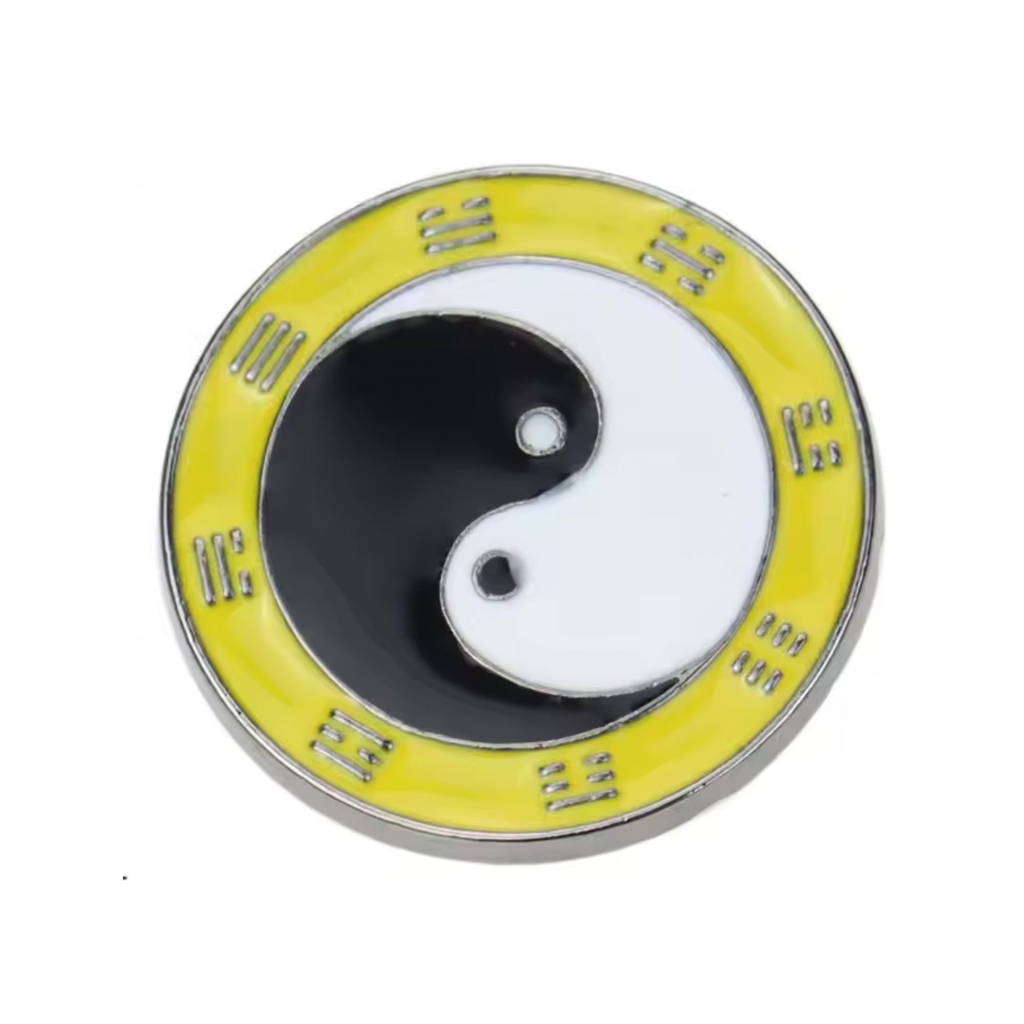 Insignia redonda amarilla Yin & Yang Imagen principal del producto