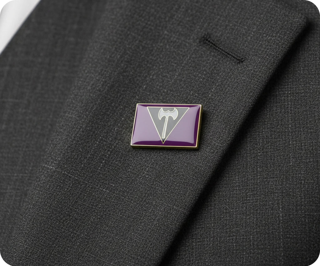 Labrys Lesbian Battle Axe Rectangle Pride Pin Badge