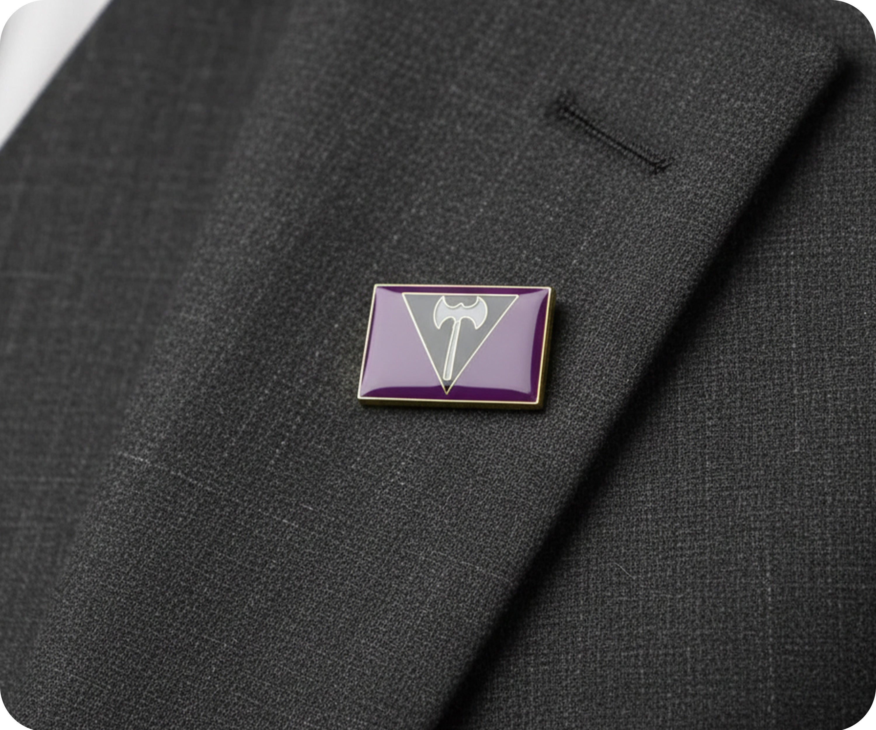 Labrys Lesbian Battle Axe Rectangle Pride Pin Badge