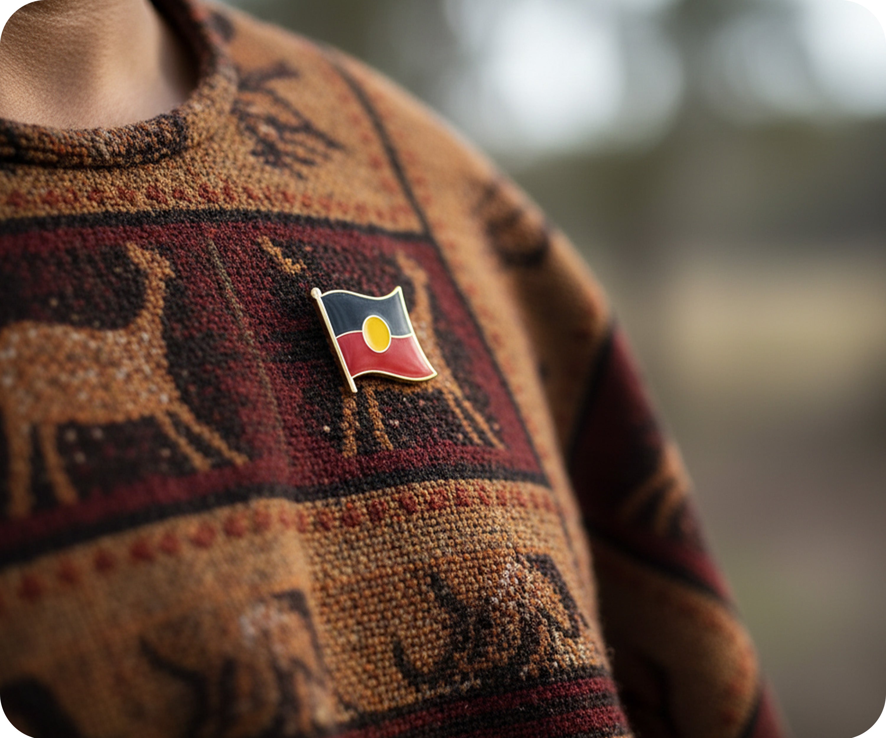 Pin con la bandera de los aborígenes australianos  Imagen secundaria del producto