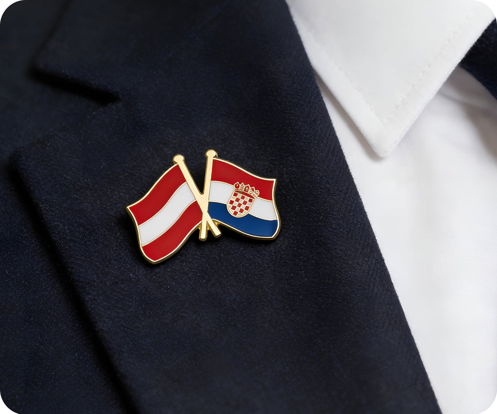 Austria & Croatia Friendship Pin Badge