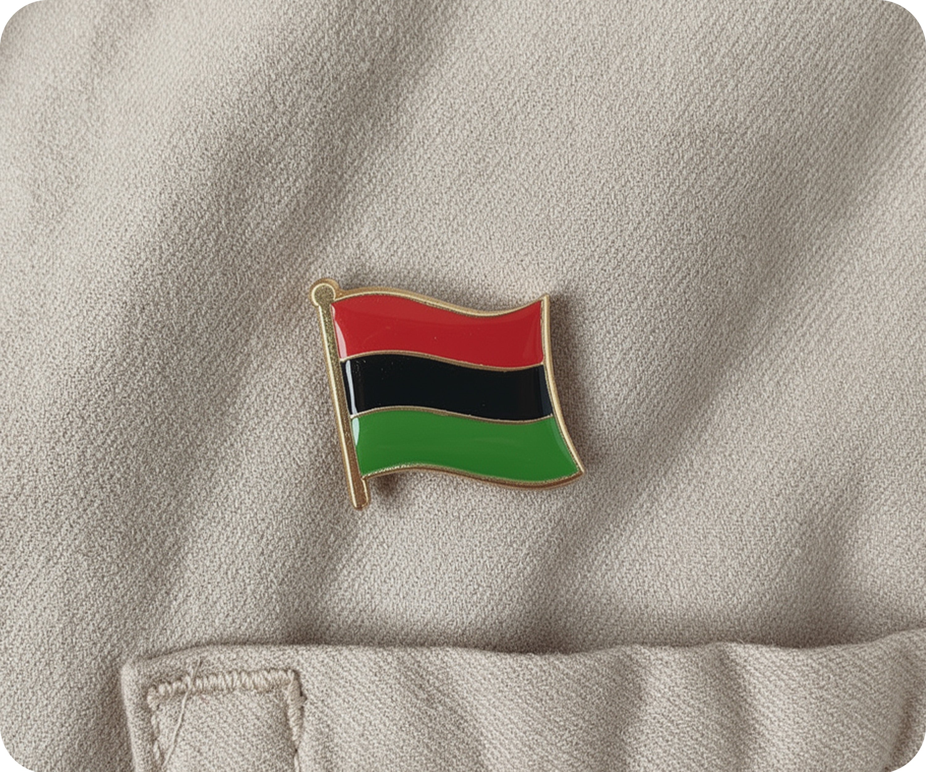 Pan-African Afro American Pin Badge