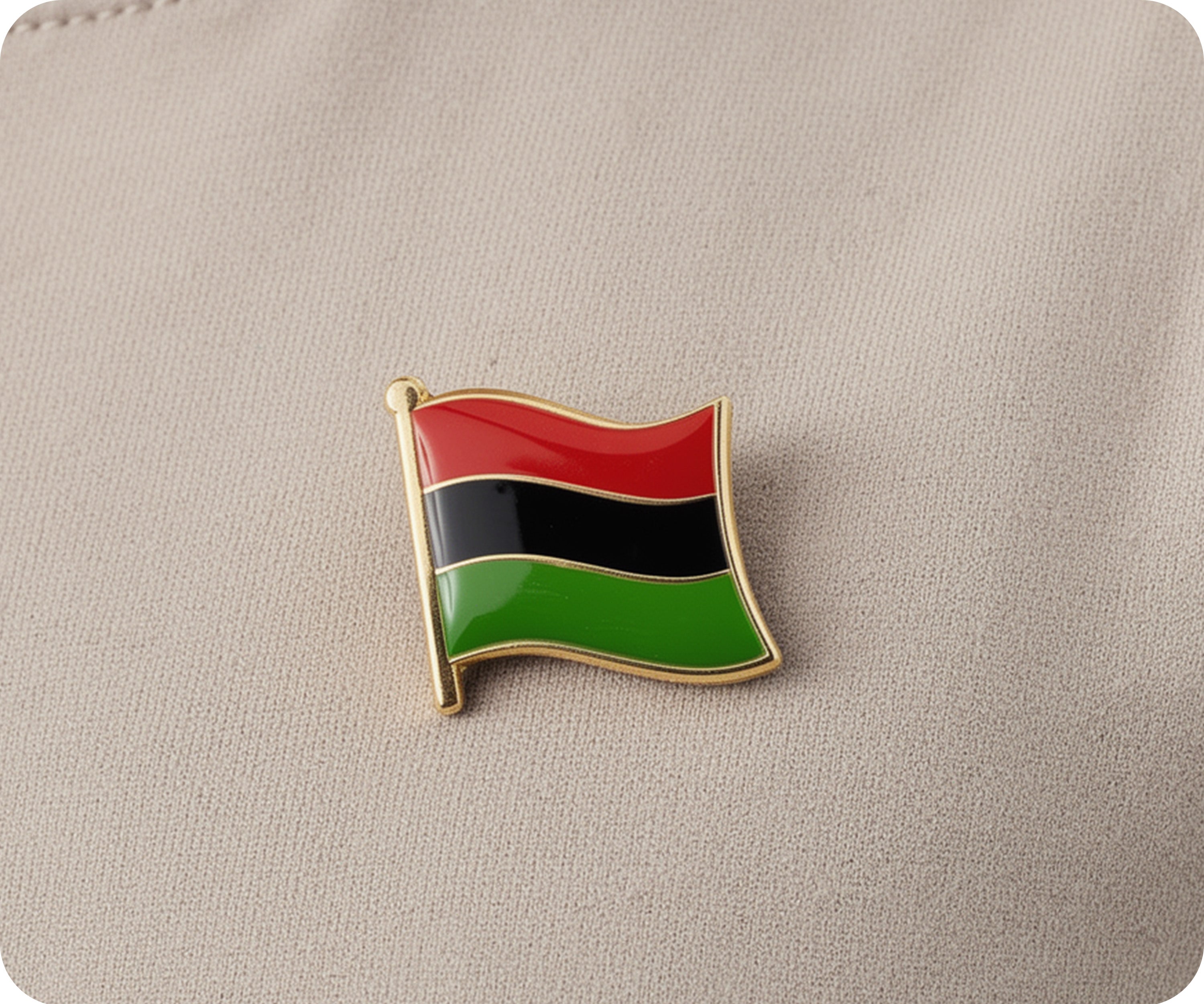 Pan-African Afro American Pin Badge