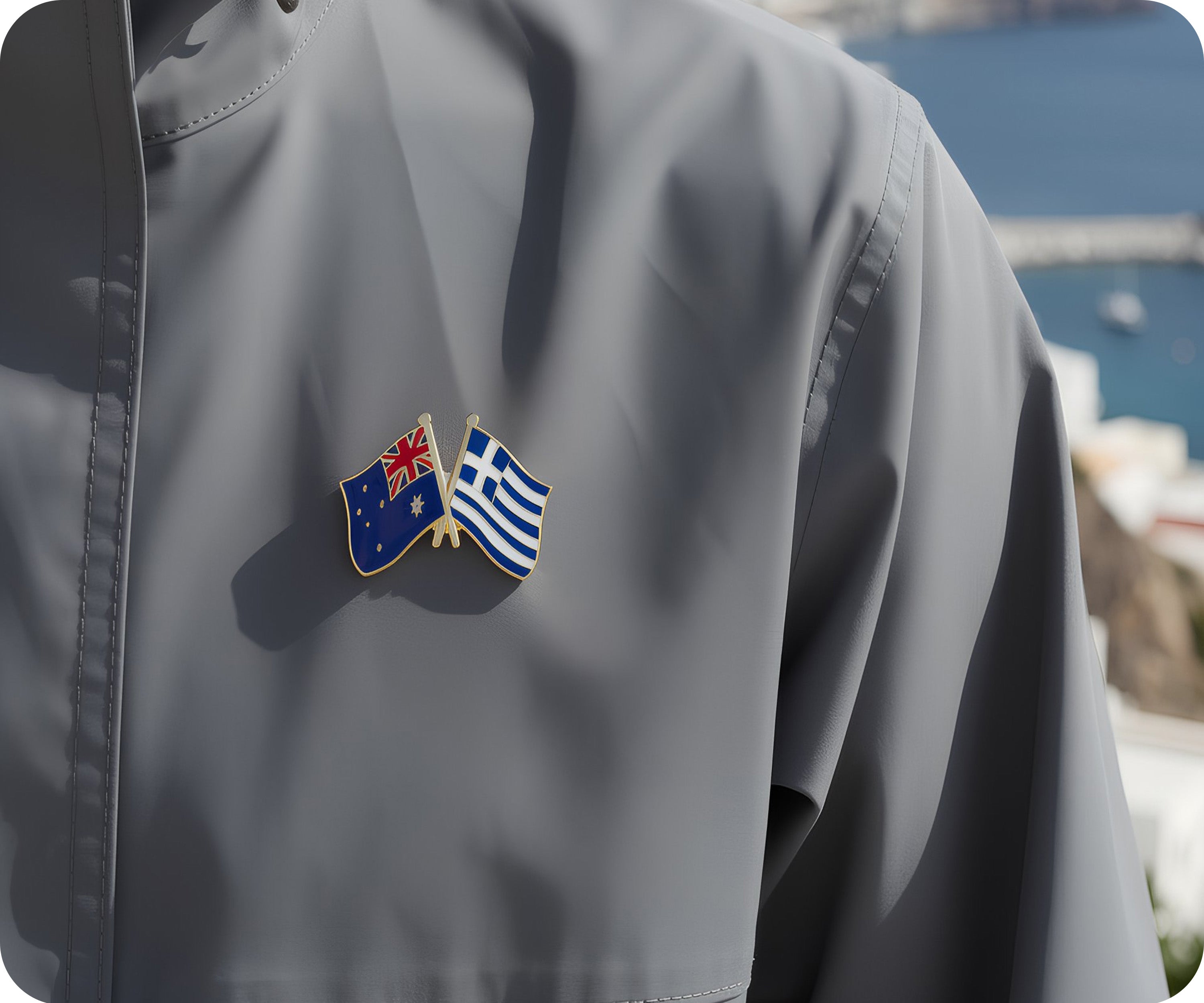 Australia & Greece Friendship Pin Badge
