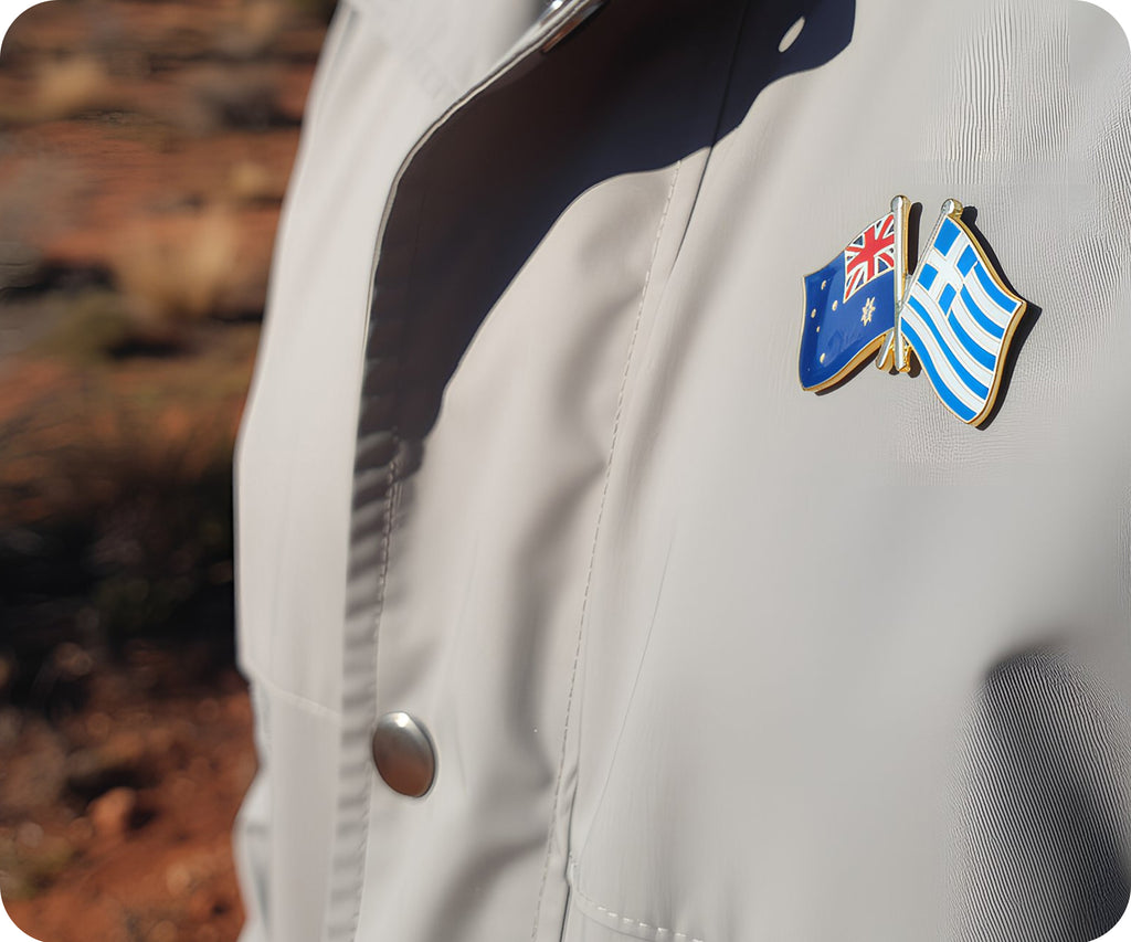 Australia & Greece Friendship Pin Badge