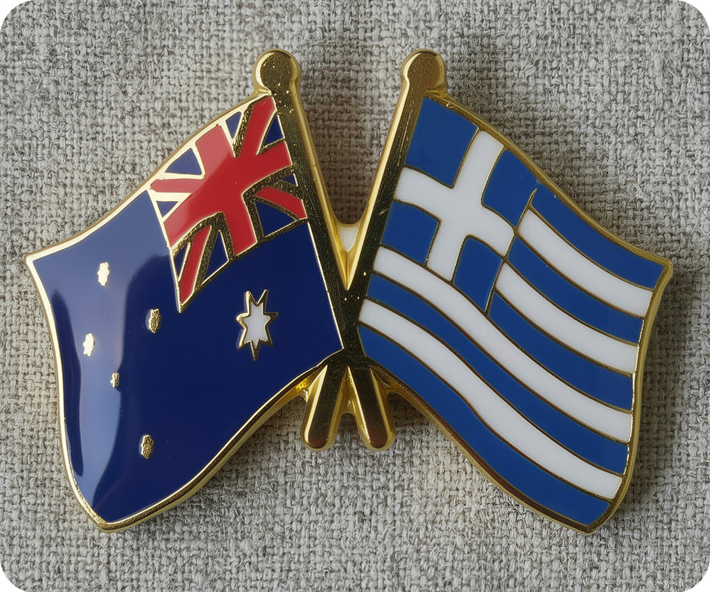 Australia & Greece Friendship Pin Badge