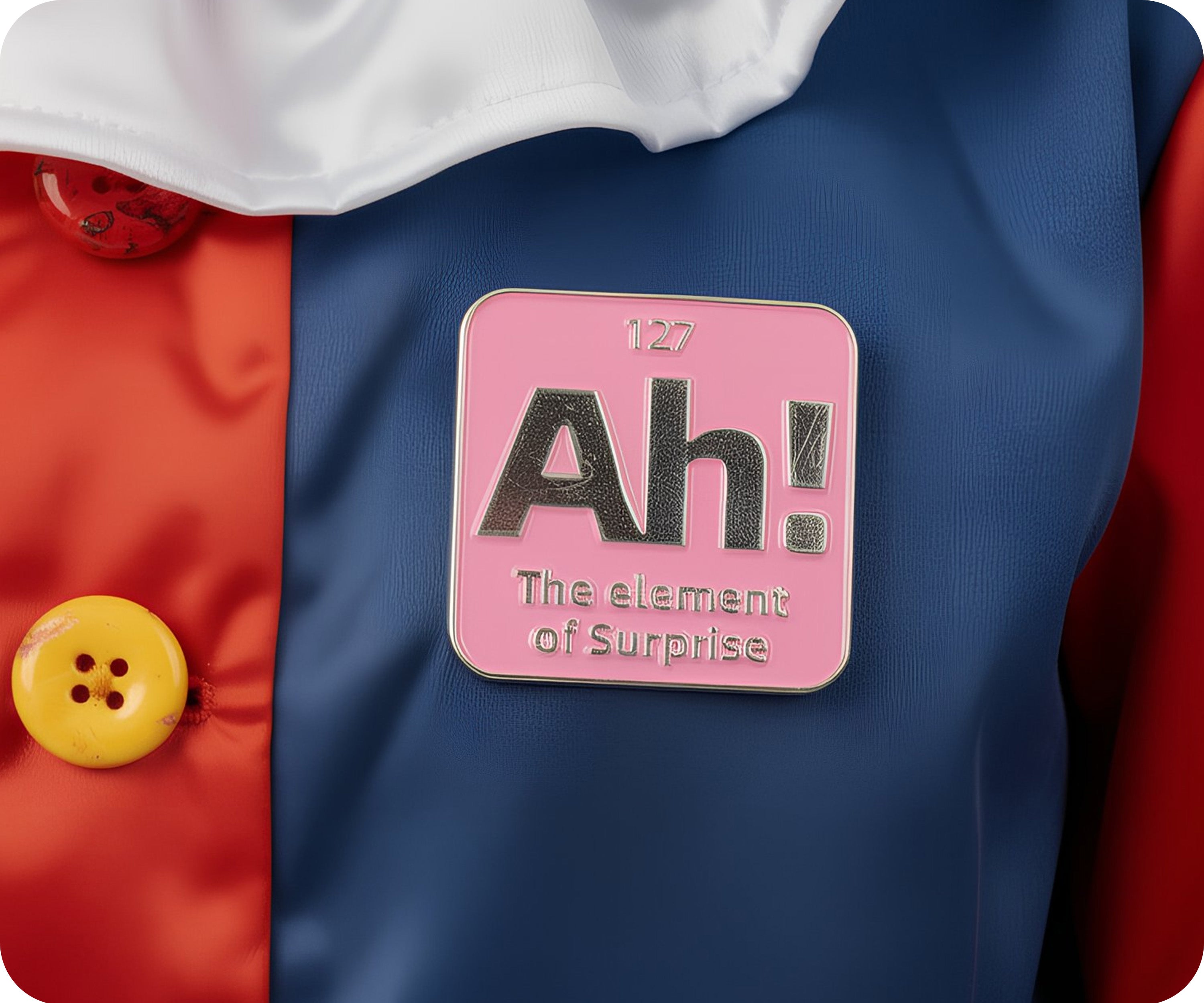 Ah! The Element Of Surprise Pin Badge