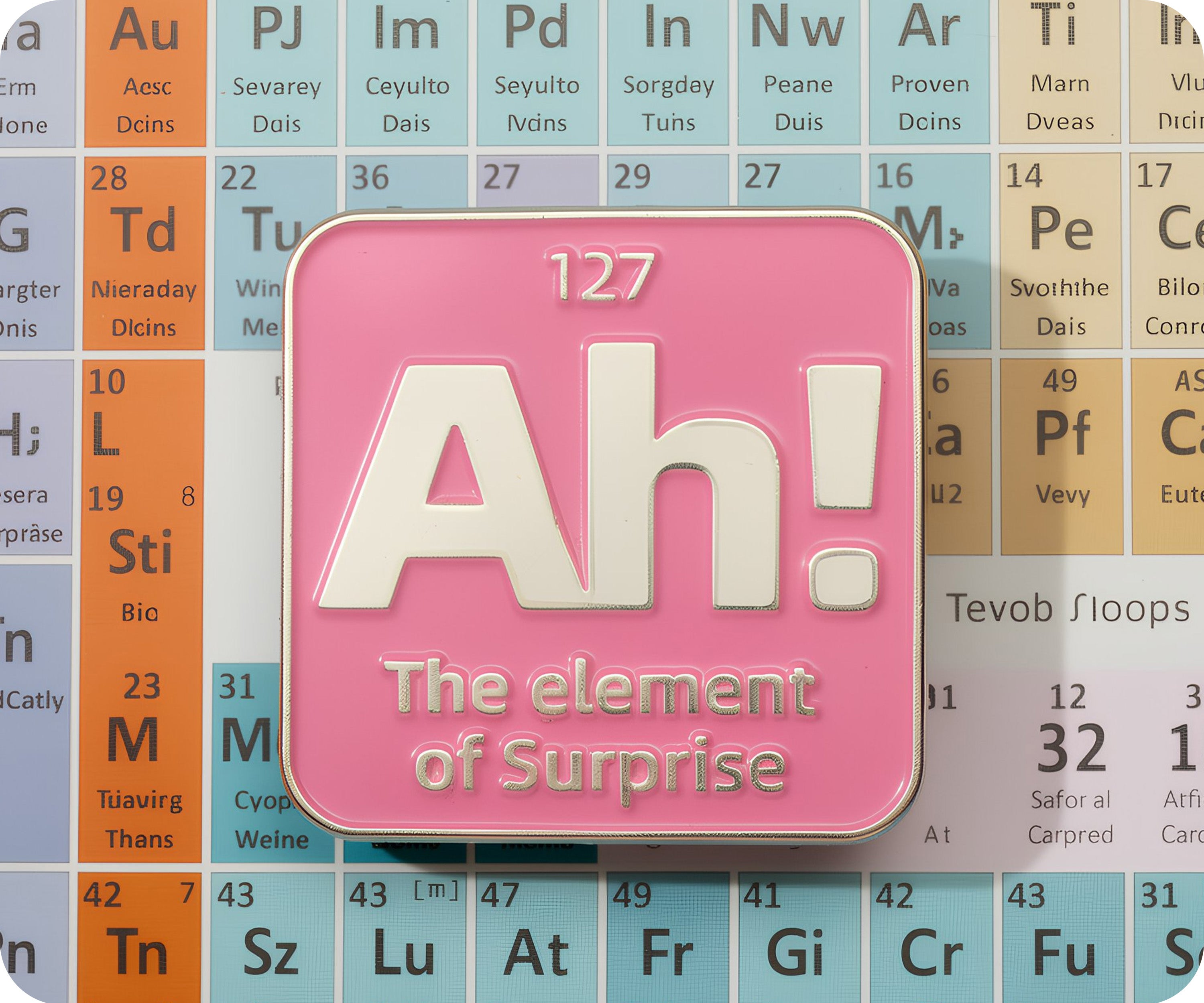 Ah! The Element Of Surprise Pin Badge