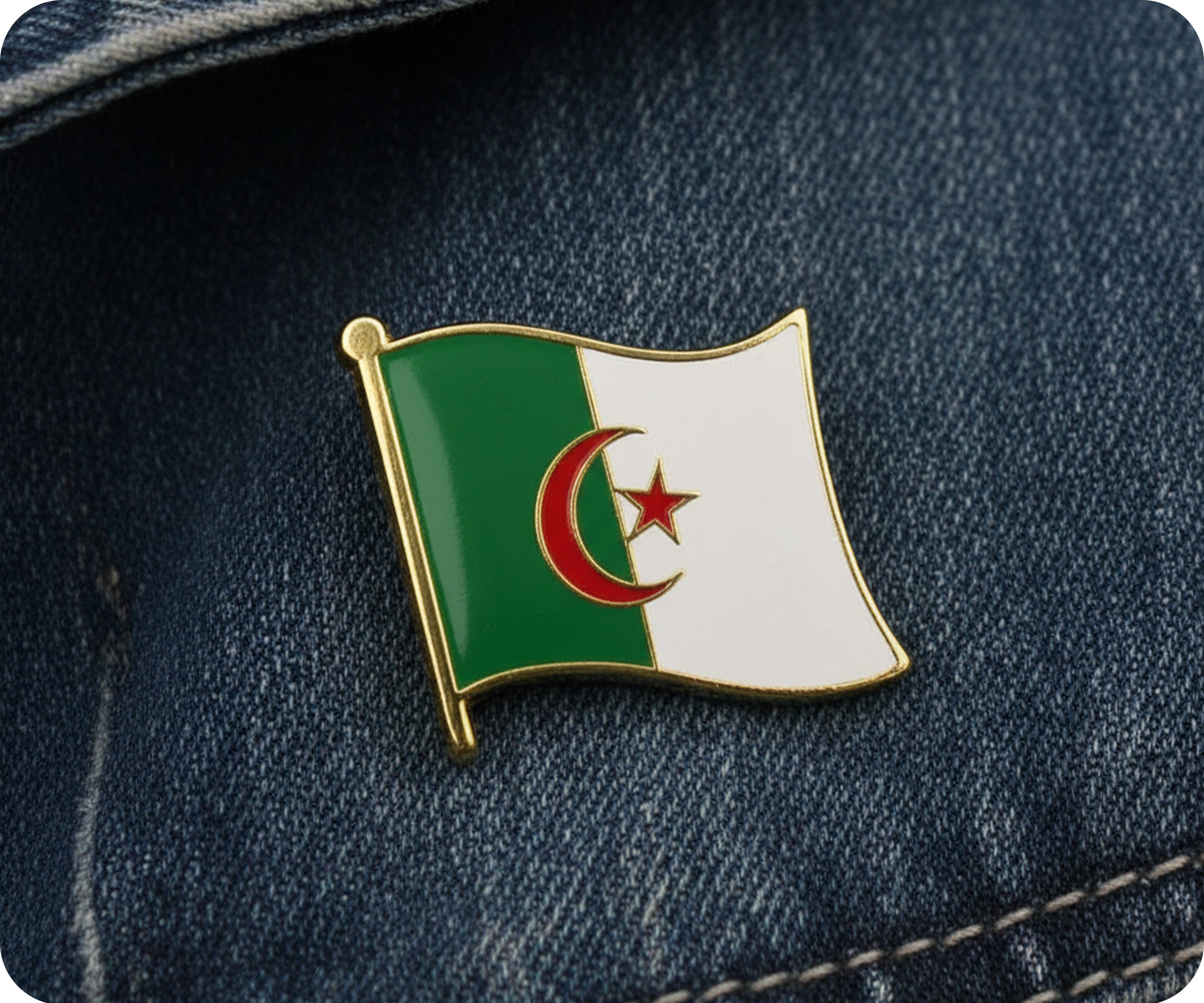 Algeria Flag Pin Badge