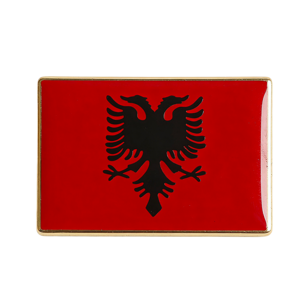 Albania Rectangle Flag Pin Badge