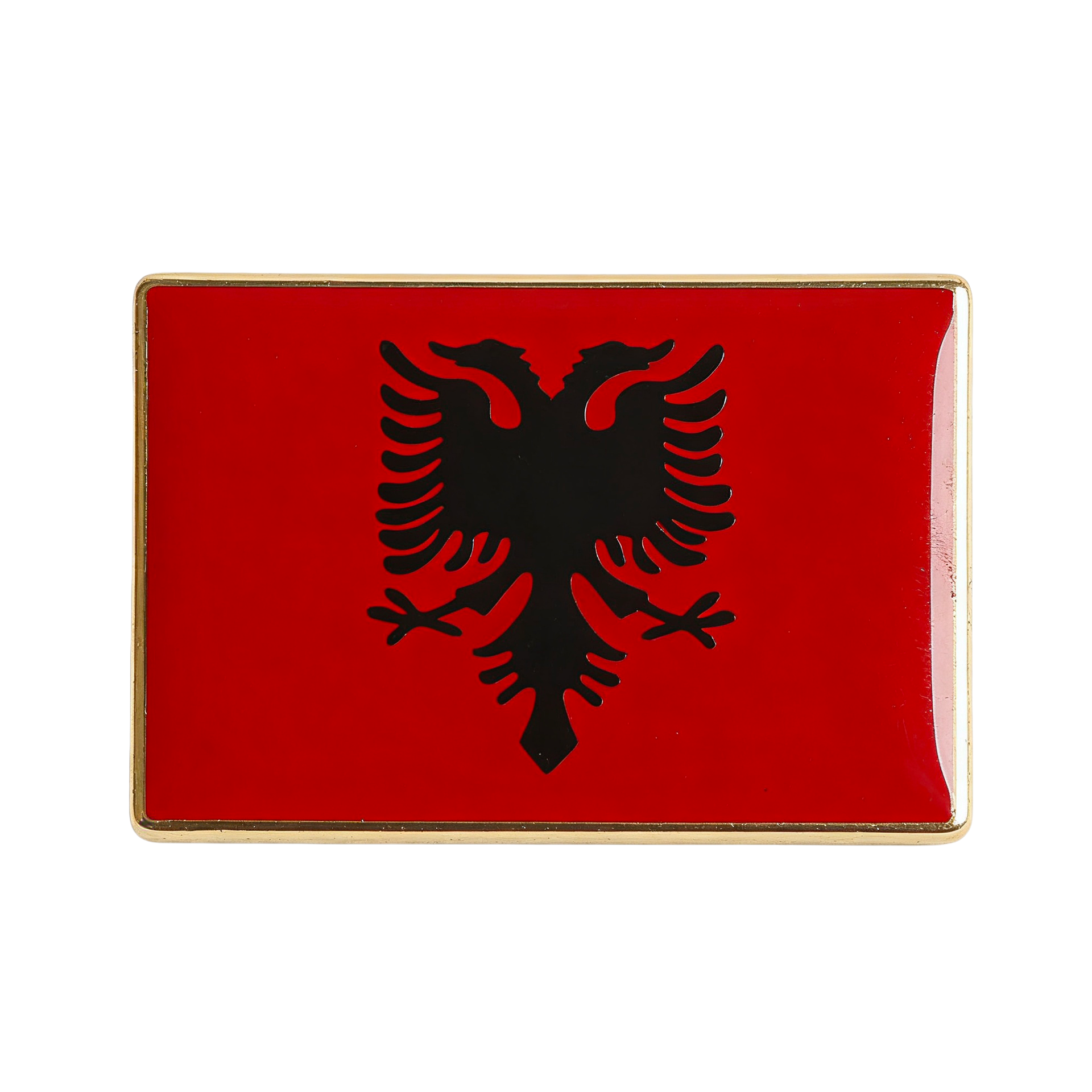 Albania Rectangle Flag Pin Badge