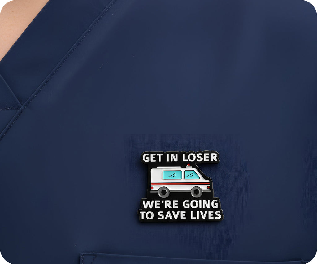 Sube perdedor, vamos a salvar vidas, insignia de pin médico de ambulancia