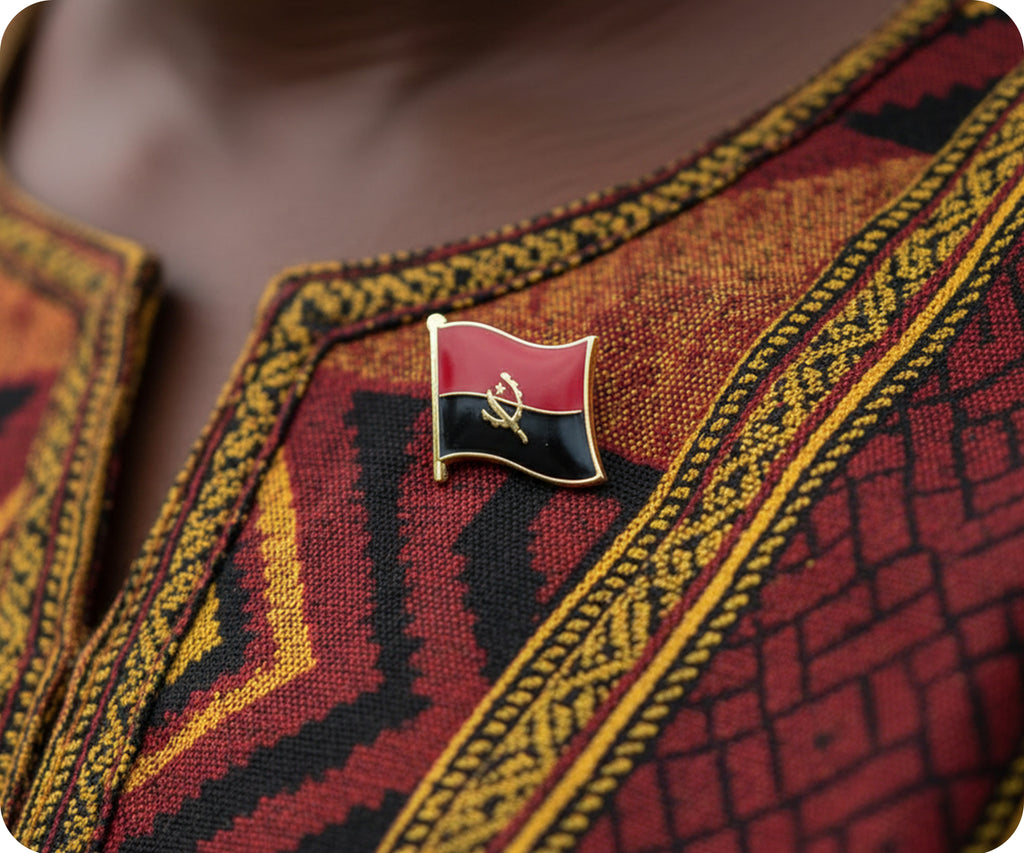 Angola Flag Pin Badge