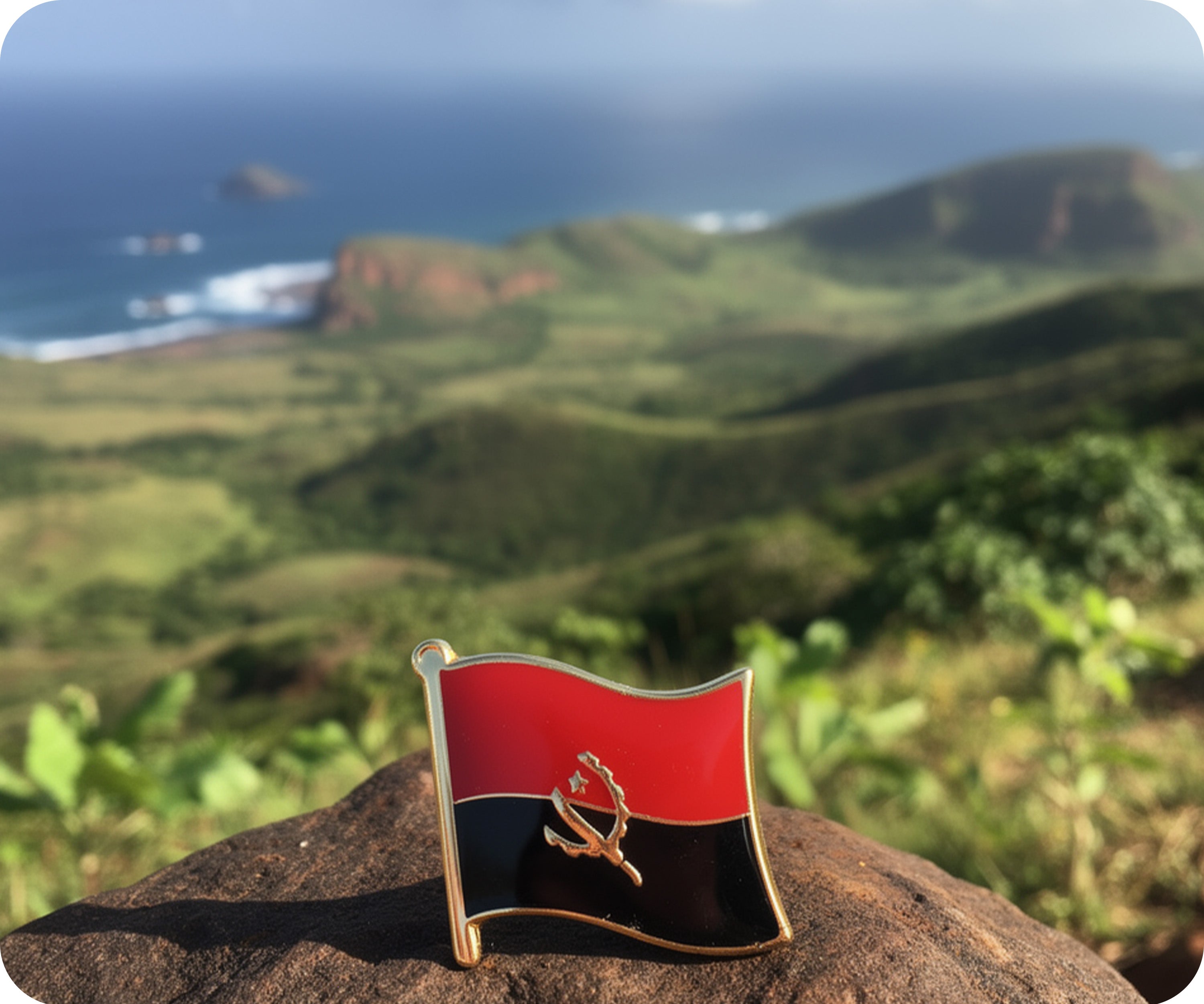Angola Flag Pin Badge