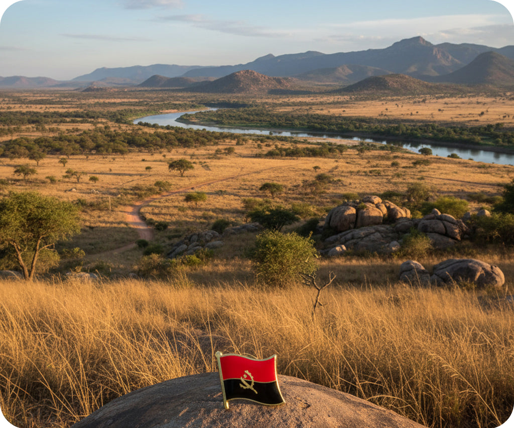Angola Flag Pin Badge
