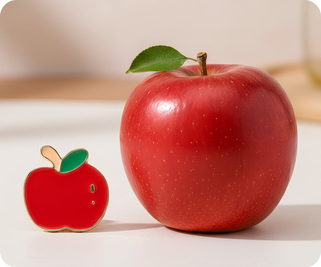 Red Apple Fruit Pin Badge