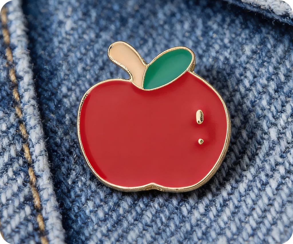 Red Apple Fruit Pin Badge