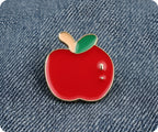 Red Apple Fruit Pin Badge
