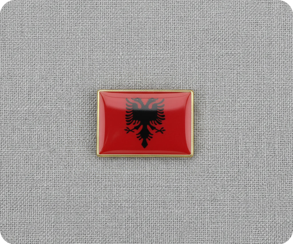 Albania Rectangle Flag Pin Badge