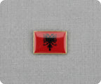 Albania Rectangle Flag Pin Badge