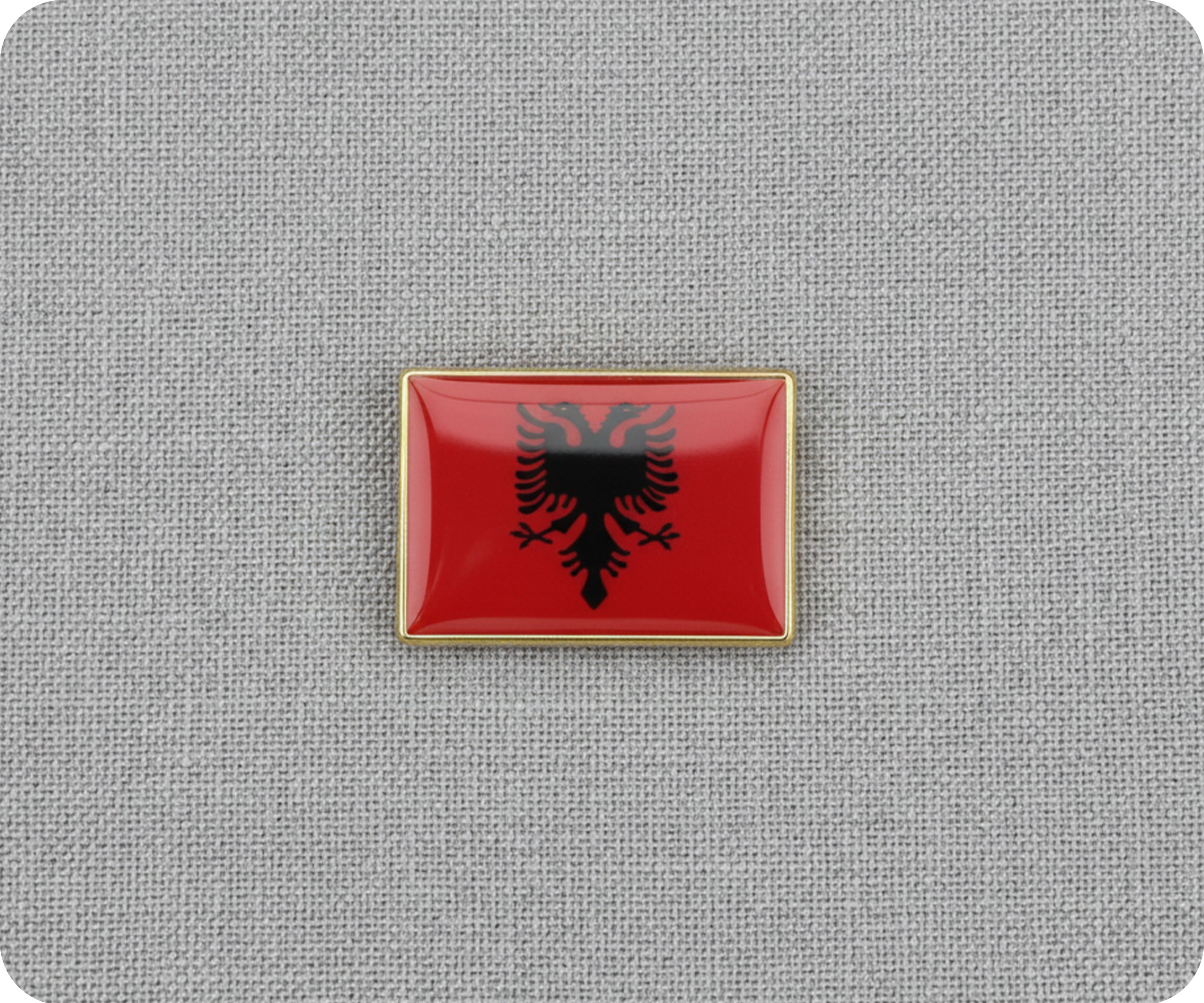 Albania Rectangle Flag Pin Badge