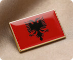 Albania Rectangle Flag Pin Badge