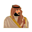 A pin badge featuring a Saudi Arabian man in a thawb, with brass plated iron and hard enamel finish. © Tigoli® 2026 All Rights Reserved Panda Loco Ltd 