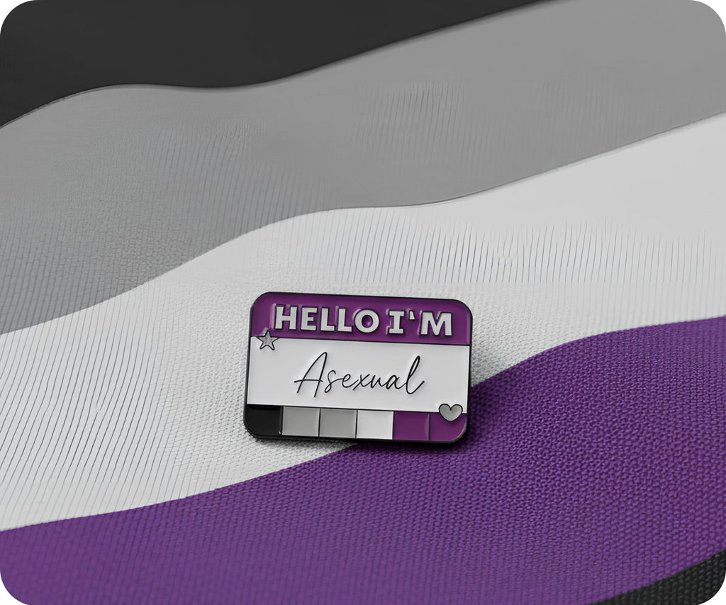 Hello I'm Asexual Pin Badge