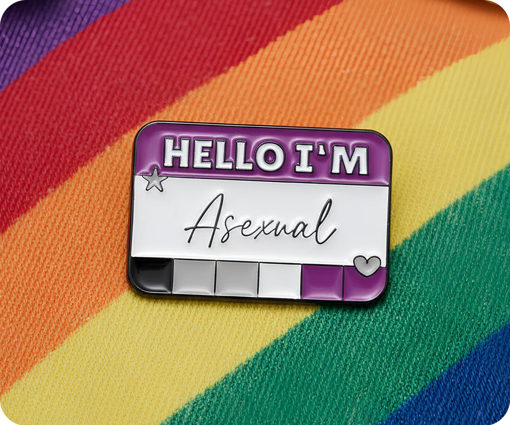 Hello I'm Asexual Pin Badge