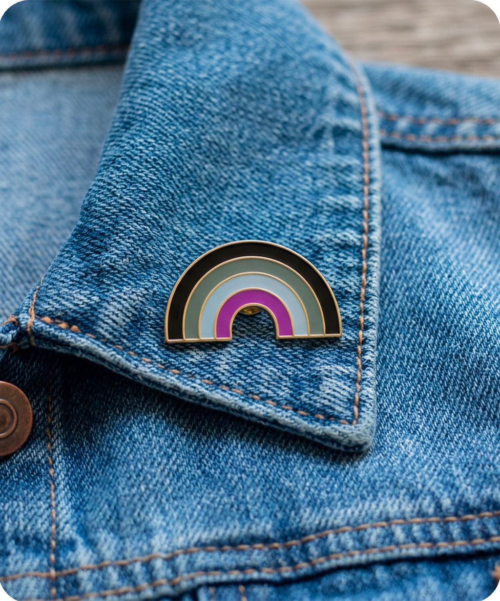 Asexual Pride Rainbow Enamel Lapel Pin Badge