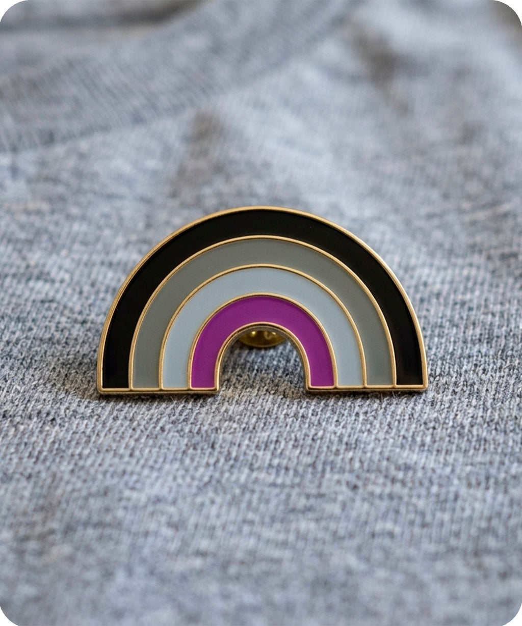 Asexual Pride Rainbow Enamel Lapel Pin Badge