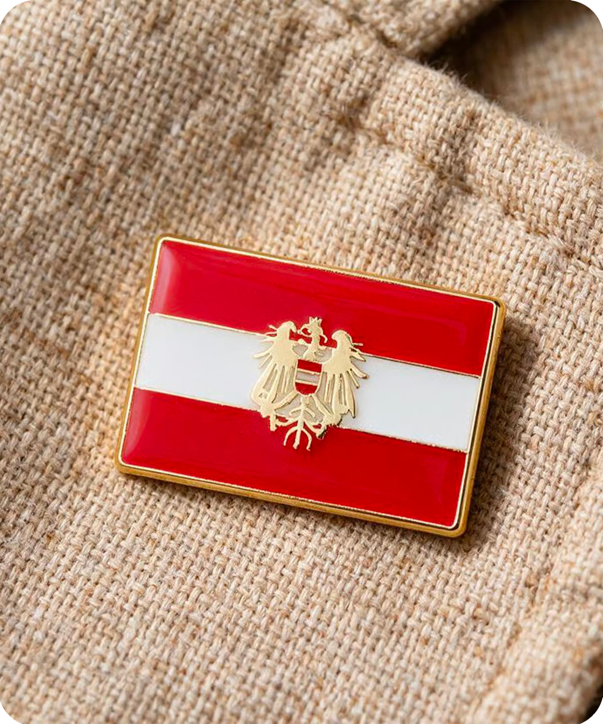 Austria Rectangle Flag Enamel Pin Badge