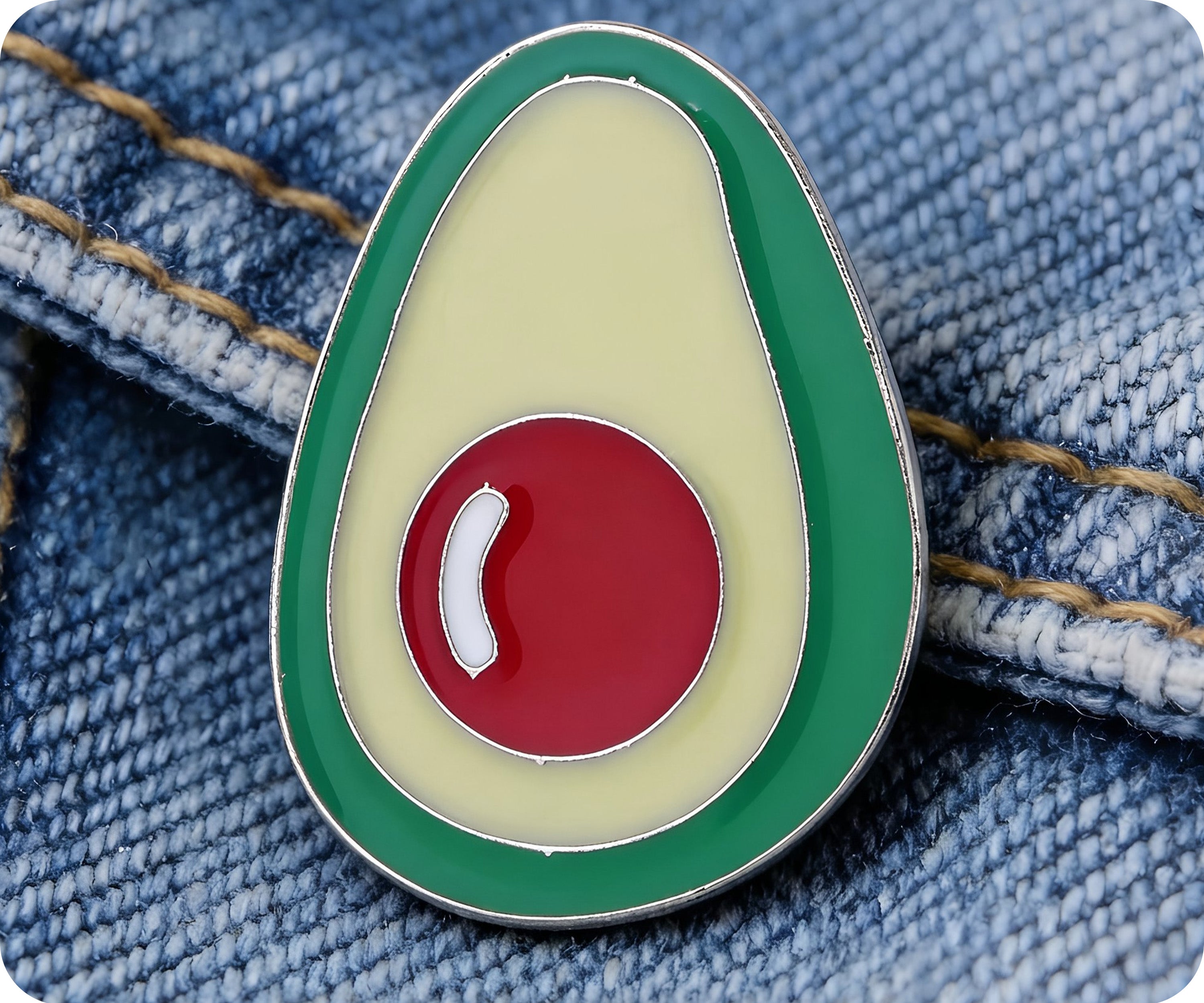 Insignia de aguacate cortado por la mitad Imagen secundaria del producto