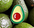 Avocado Half Stone Pin Badge