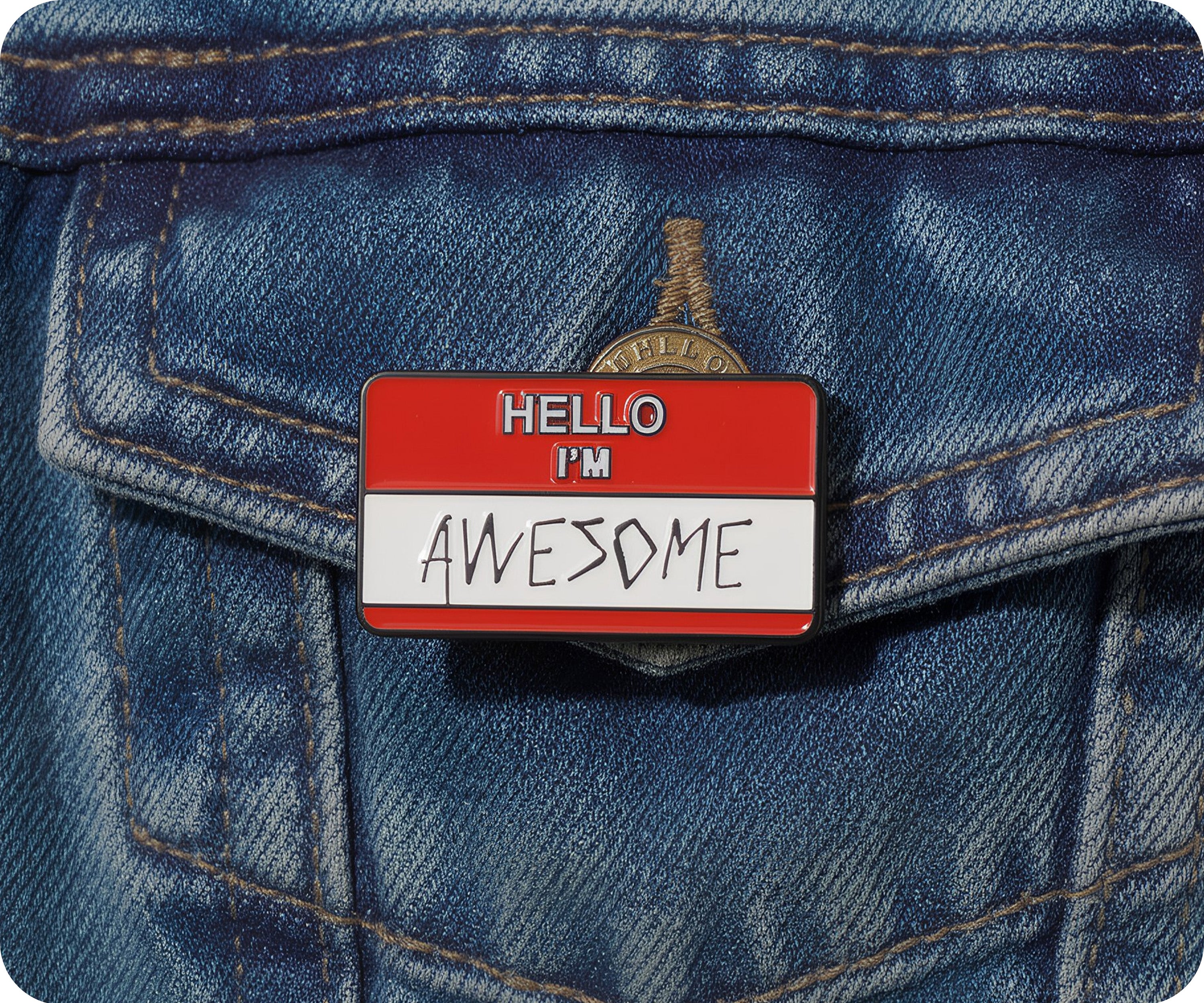 Hello I'm Awesome Pin Badge