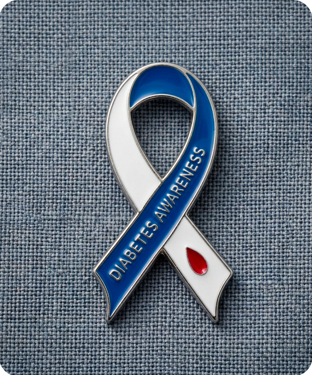 Diabetes Awareness Ribbon Enamel Lapel Pin Badge