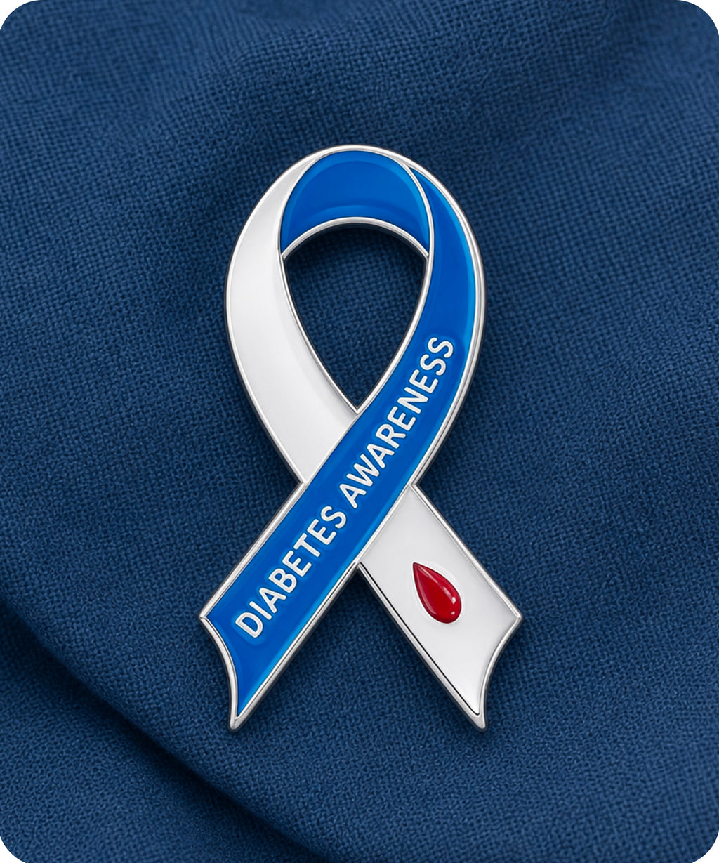 Diabetes Awareness Ribbon Enamel Lapel Pin Badge