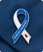 Diabetes Awareness Ribbon Enamel Lapel Pin Badge