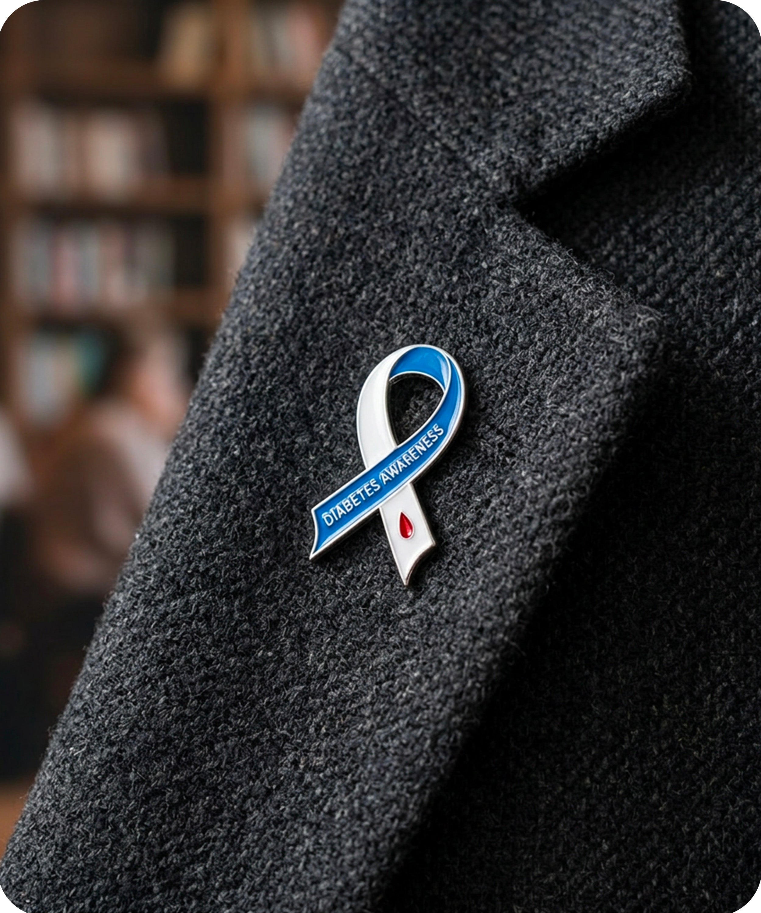 Diabetes Awareness Ribbon Enamel Lapel Pin Badge