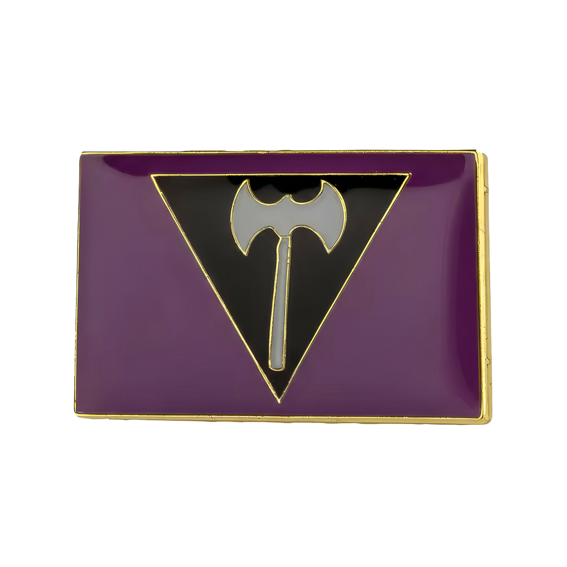 Insignia rectangular de orgullo con hacha de guerra de lesbiana Labrys Imagen principal del producto