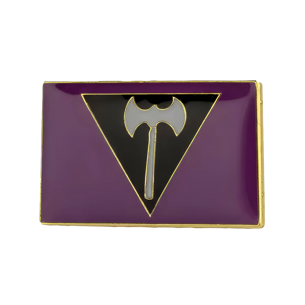 Labrys Lesbian Battle Axe Rectangle Pride Pin Badge