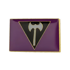 Labrys Lesbian Battle Axe Rectangle Pride Pin Badge