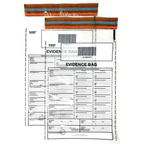 A pack of evidence bags with a genuine seal, designed for use in parties or theatrical settings, displaying a barcode and placebo labels. © Tigoli® 2026 All Rights Reserved Panda Loco Ltd 
