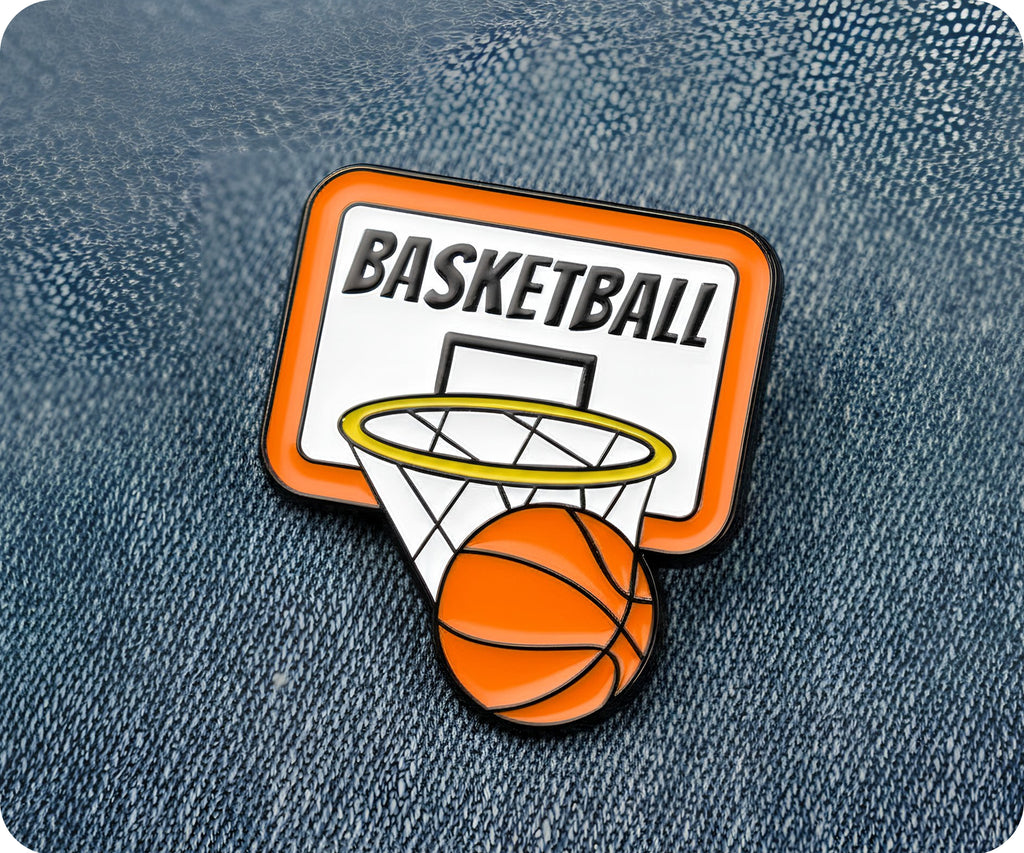 Basketball Sports Hoop Pin Badge