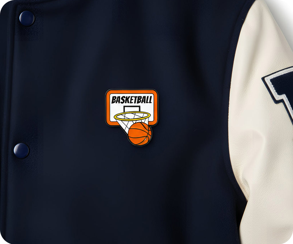 Basketball Sports Hoop Pin Badge