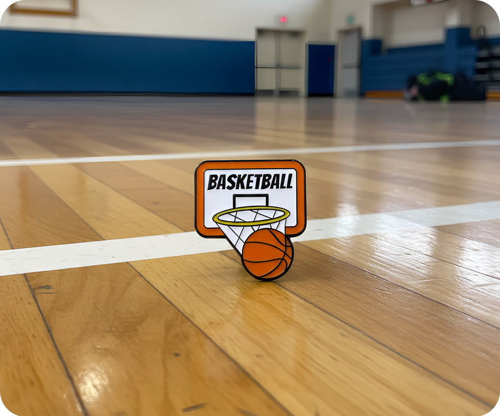 Basketball Sports Hoop Pin Badge