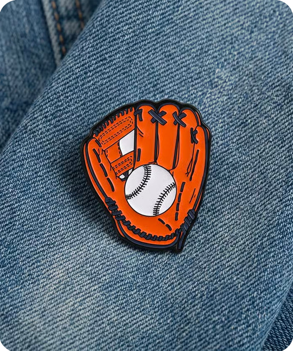 Baseball Glove & Ball Enamel Pin Badge