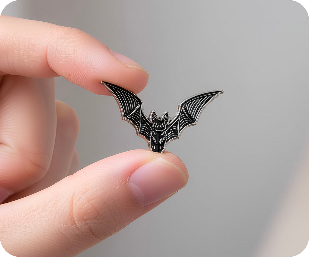 Vampire Bat Black Pin Badge