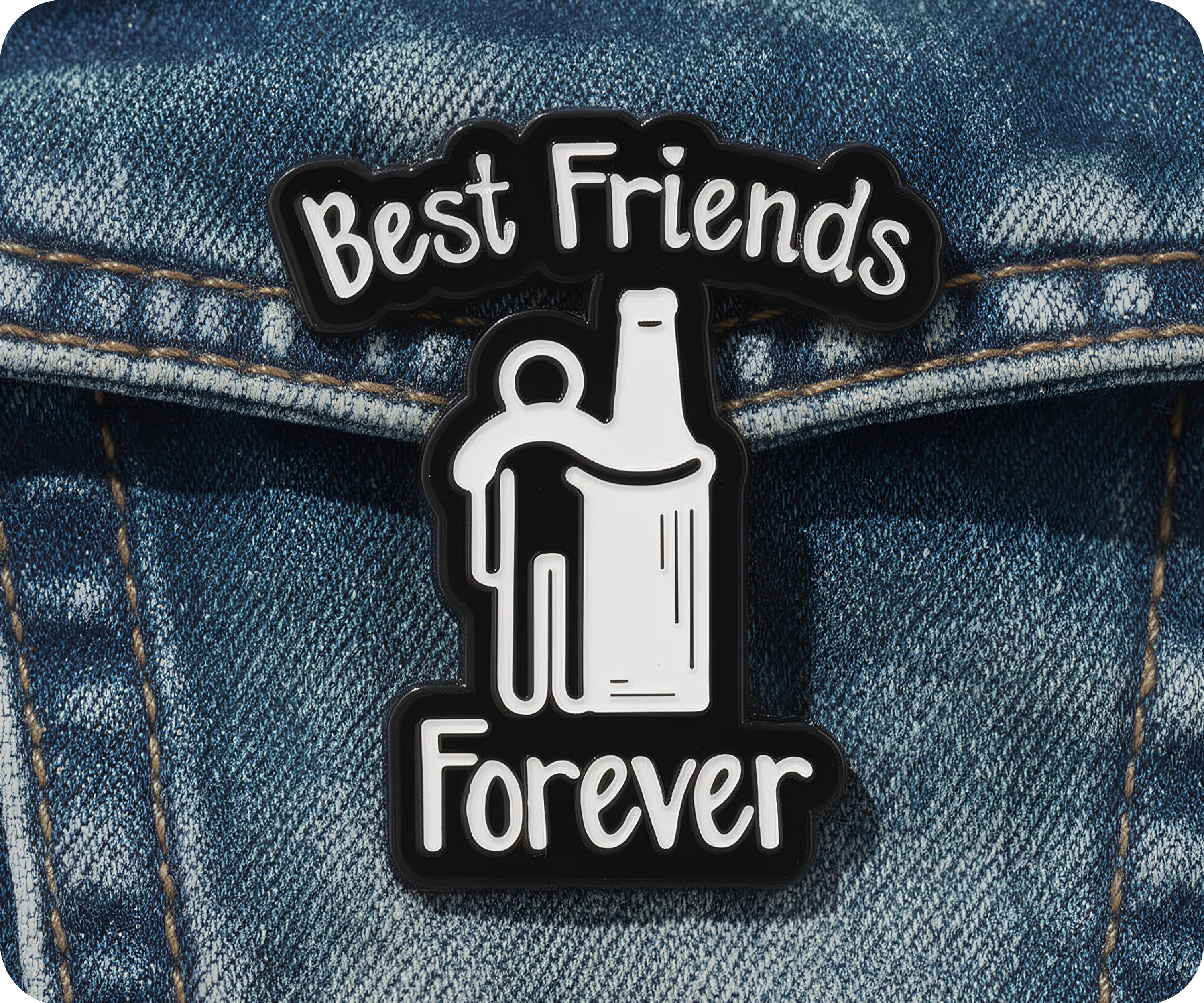 Insignia de pin de Mejores Amigos Para Siempre (alcohol) Imagen secundaria del producto